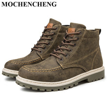 Load image into Gallery viewer, Men Boots High Leather Causal Shoes Autumn Winter Retro Work Safety Tooling Boots Platform Footwear Waterproof Anti-skid Design