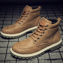 Load image into Gallery viewer, Men Boots High Leather Causal Shoes Autumn Winter Retro Work Safety Tooling Boots Platform Footwear Waterproof Anti-skid Design