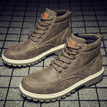 Load image into Gallery viewer, Men Boots High Leather Causal Shoes Autumn Winter Retro Work Safety Tooling Boots Platform Footwear Waterproof Anti-skid Design