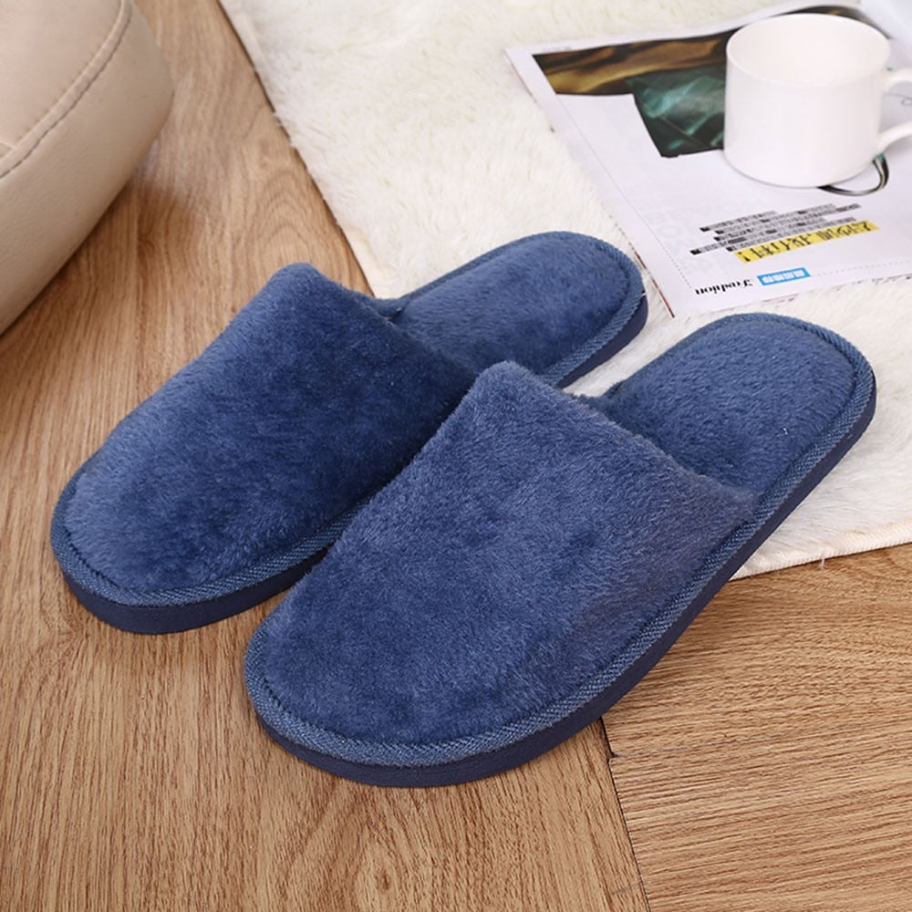 Slippers Men Winter Fleece House Shoes Floor Lovers Home Shoes